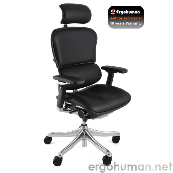 Ergohuman Plus Luxury Black Leather Office Chair